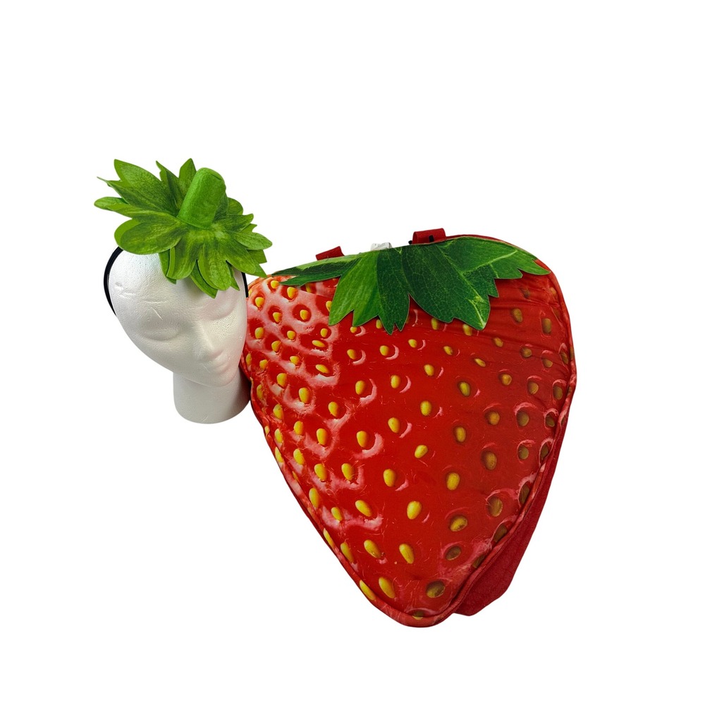 Strawberry Costume Adult Red Fruit Novelty Padded Headband 2Pc Unisex One Size